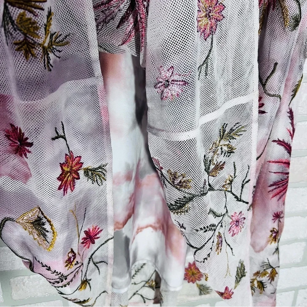 Soft Surroundings Splendor Floral Mesh Embroidery Maxi Skirt Size XS - Picture 8 of 10